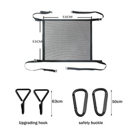 YQkangzhu Car Dog Net Barrier, Adjustable Stretchable Obstacle Mesh with Buckle, Hooks, Auto Back Seat Safety Fence Divider for Pet, Pets Travel Separator Barrier, for Most Vehicle, SUV, Pickup
