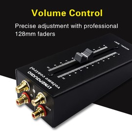 Nurdo B061 Passive Preamp Active Speaker Volume Controller RCA Connector 128mm Fader Precision Volume Adjustment Controller Speaker Audio Adjuster