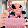 2 Packs Pink Metallic Foil Fringe Tinsel Table Skirts for