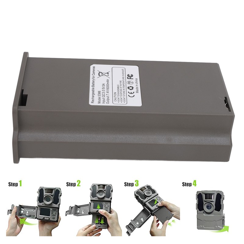 6000mAh Rechargeable Lipo Lithium Battery Pack for Trail Camera 7.4V