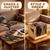 Briwooody 85 Records Wood Vinyl Record Storage with Handles for