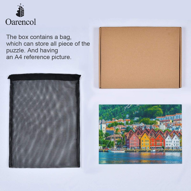 Oarencol Bergen Norway House Lake Mountain Jigsaw Puzzle 1000 Pieces