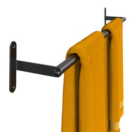 HUFEEOH 24-Inch Heavy Duty Towel Bar for Bathroom, Wall Mounted Stainless Steel Towel Rack, Space-Saving Modern Bathroom Accessories, Black Towel Holder for Home Decor