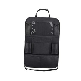 Kisangel Car Back Seat Organizer Bag Multi-Pocket Storage Pouch for Phones Tablets Drinks Tissues Car Seat Storage Black