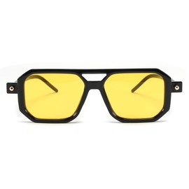 FEISEDY Vintage Square 70s Flat Aviator Sunglasses Women Men Classic Retro Stylish Frame UV400 Sunglasses B2622