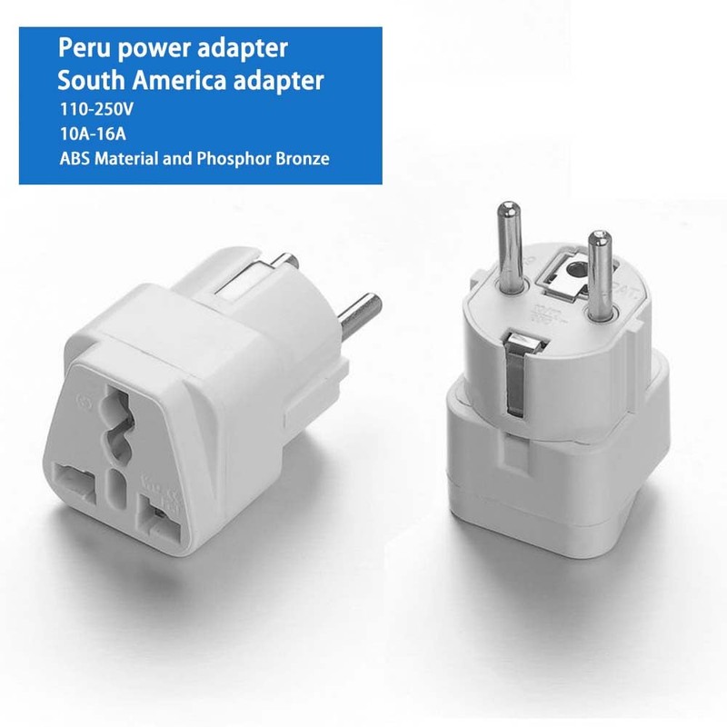 Peru Travel Adapters Plug for USA,Peru Power Adapter，Universal to South