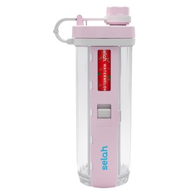 Selah Flavored Water Bottle - 20oz Water Bottle With Flavor Pods Included - Energy Drink Pods, Flavor Cartridges, Water Enhancer, and Sports Drink Pods (Pink, 10 New Flavor Pods)