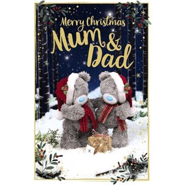 Me To You Bear 3D Holographic Mum & Dad Christmas Card