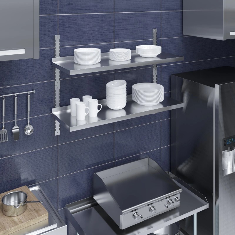 AmGood 16 in. x 48 in. Two-Tier Metal Wall Mount