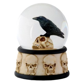 Raven on Skull Water Globe
