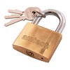 Amtech T1300C 50mm Solid Brass Padlock, Small Padlock with Keys