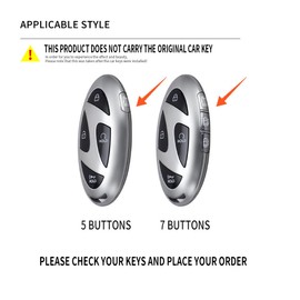 Ysbxitu 5/7 Button Remote Key Fob Cover Fit for Hyundai Ioniq 6 Azera Grandeur GN7 KONA Elantra Smart Key Shell Case, 5 Buttons Black