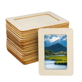 SINJEUN 40 PCS Wooden Picture Frames, Unfinished Wood Frames Fit for 3.5x5.5 Inch Photo, Wood Frames for Crafts, Souvenir Decoration and DIY