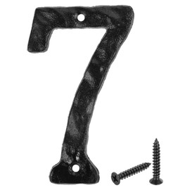 sourcing map House Address Number, 5.5 Inch Cast Iron Vintage Wall Number 7 Outside Numbers for Home Street Office Mailbox Sign, Black