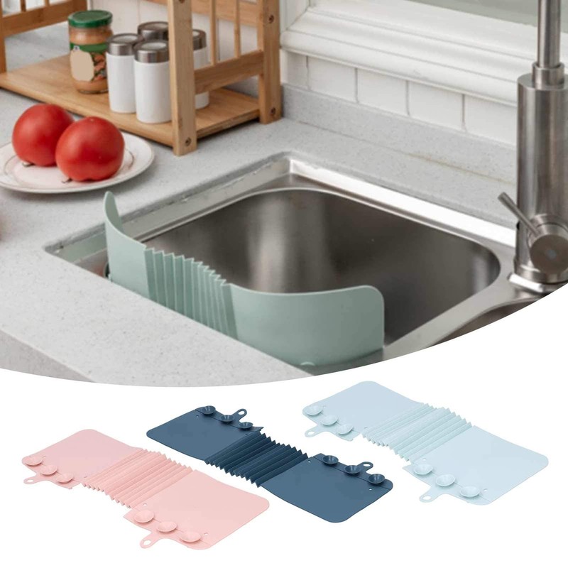 Sink Splash Guard, Foldable Waterproof TPR Water Splatter Shield with