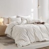 Wake In Cloud - Grid Cotton Duvet Cover Set, Plaid