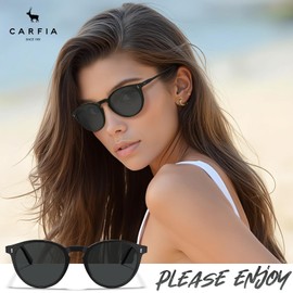 CARFIA Vintage Womens Mens Sunglasses Polarised Acetate Frame UV400 Protection Lens