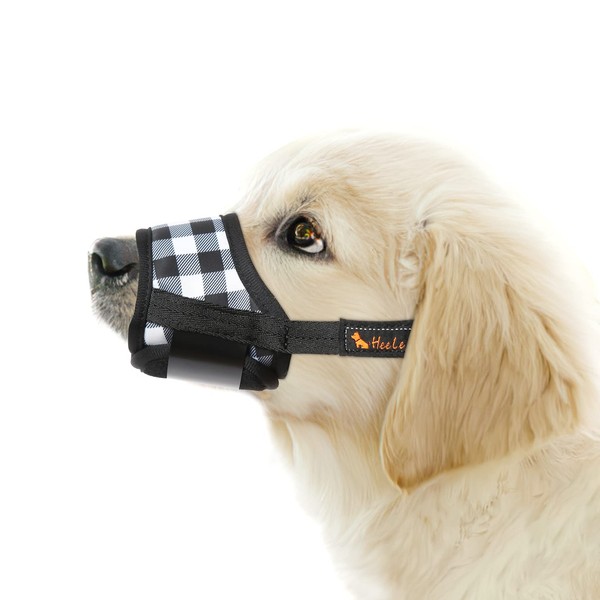 HEELE Dog Muzzle,Soft Nylon Print Muzzle Air Mesh Breathable Adjustable