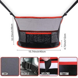 Qkiky Purse Holder for Car - Net Pocket Handbag Holder - Car Storage Organizer Between Front Seats - Car Accessories, Automotive Consoles & Organizers