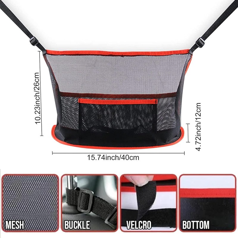 Qkiky Purse Holder for Car - Net Pocket Handbag Holder
