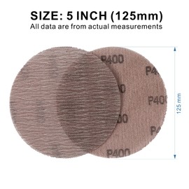 400GRIT 50pcs 5-Inch Mesh Abrasive Sanding Discs Hook & Loop Sandpaper, Dust Free Anti-Blocking Net Sandpaper Sheets for Auto Body, Wood, Drywall, Metal