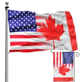 JAIARA USA Canada Friendship Flag 4x6 Ft and Garden Flags 12x18 Outdoor Decorations Banner Friendly Flags, Home Lndoor Party Vivid Color and Double Sided Print