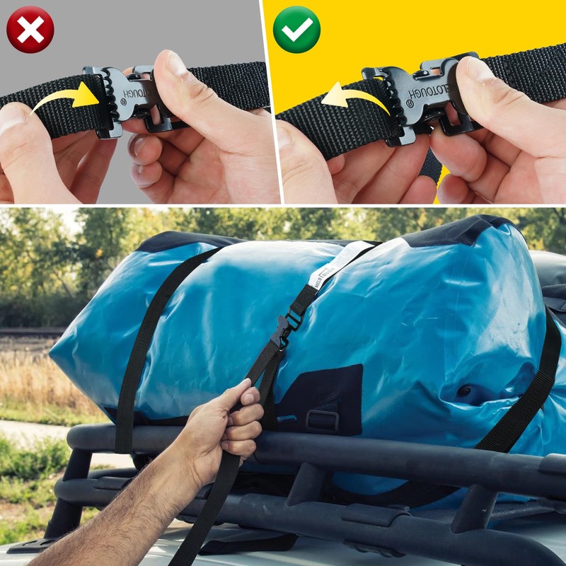 Lashing Strap,1"×10FT Tie Down Straps with Alligator Clip,Adjustable Cargo Straps