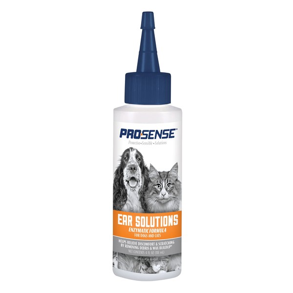 ProSense Lysomox Enzymatic Ear Cleanser Solution 4 Ounces, for Dogs and Cats (1 CASE of 12 Individual Packs of 4 Ounces)