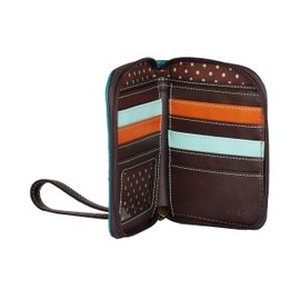 CHALA Zip Around Wallet, Wristlet, 8 Credit Card Slots, Sturdy Pu Leather - Mermaid - Blue