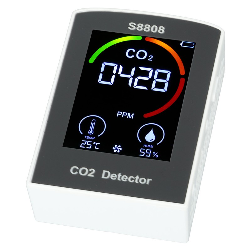 CO2 Detector with Display Screen ABS Battery USB Charging Multi