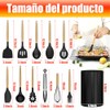 Utensilios de Cocina de Silicona, 12 Piezas Juego de Cucharas
