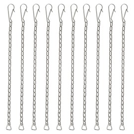 10 Pcs Toilet Chain Replacement Kit, Stainless Steel Universal Toilet Bowl Flapper Chain, 9.8 Inches Handle Chain Replacement with Hook and Ring, Fit for Most Toilet Flappers