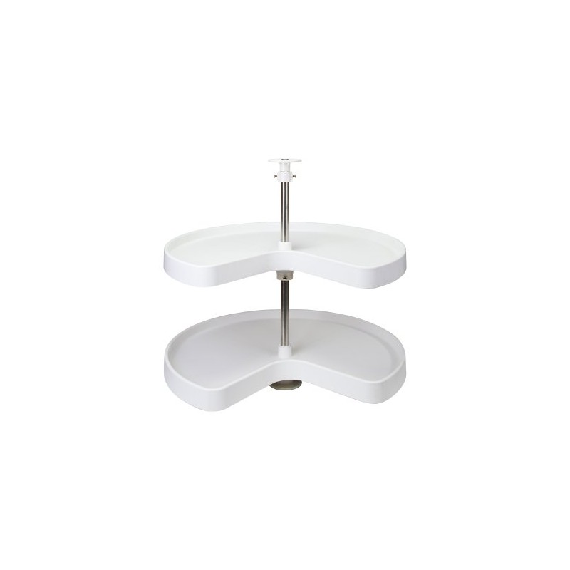Hardware Resources PLSK228 Kidney Plastic Lazy Susan Set, White