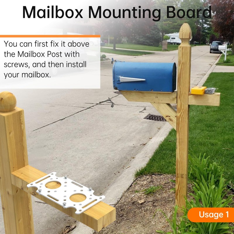 Mailbox Mounting Board, Post Mount Adapter Plate for Metal Post,