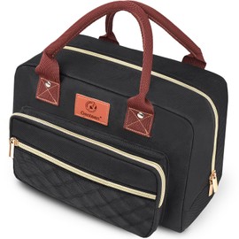 Lunch Bag for Women Men,Insulated Adult Lunch Boxes for Women,Reusable Cute Lunch Bags for Work,High Capacity Lunch Tote for Work,Lunch Cooler Bag for Teens Girls Office Travel Picnic School-Black