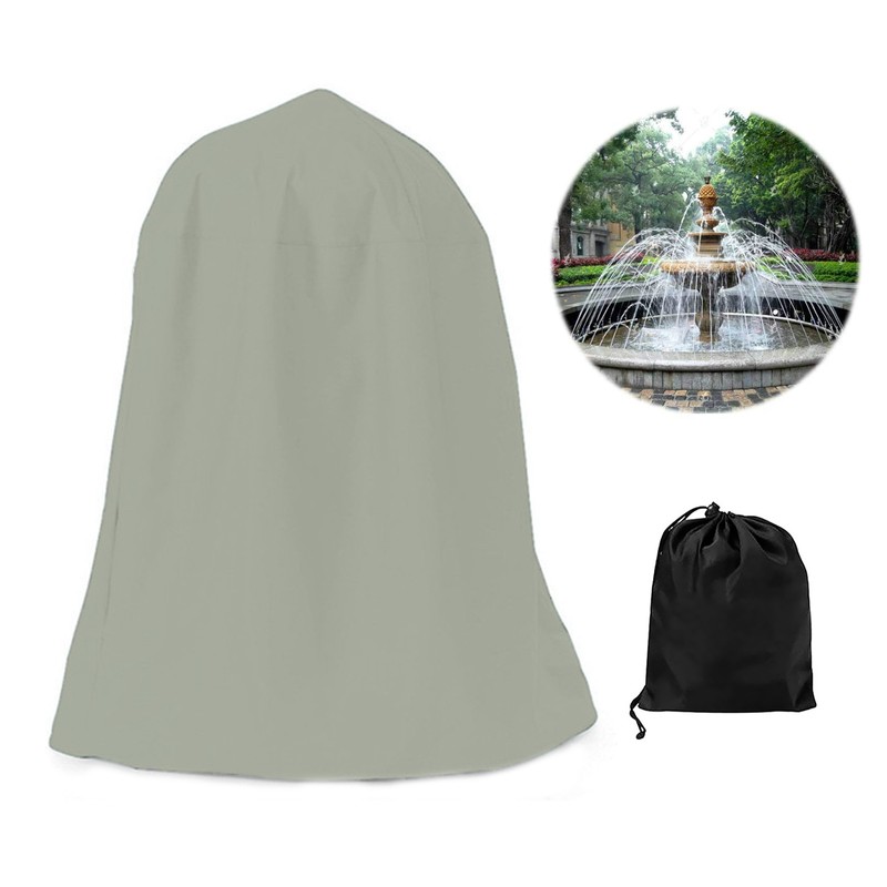 Garden Fountain Statue Protective Cover Silver Coated Oxford Cloth Waterproof