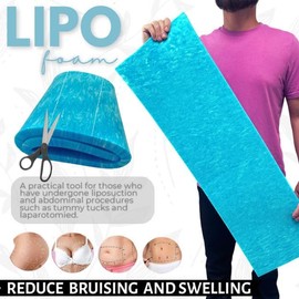Espuma poscirugía para evitar la formación de fibrosis o hematomas después de la cirugía plástica abdominal, ideal para cesáreas, liposucción, posoperatorio y abdominoplastia.