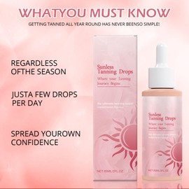 Sunless Tanning Drops to Drink – Natural-Looking Tan Without the Sun, Hydrating Tanning Drops for Face and Body, for All Skin Types (1)