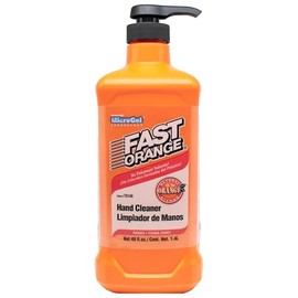 Fast Orange 25148 Pumice Lotion, Heavy Duty Hand Cleaner, Natural Citrus Scent, Waterless Cleaner For Mechanics, Strong Grease Fighter, 48 Oz
