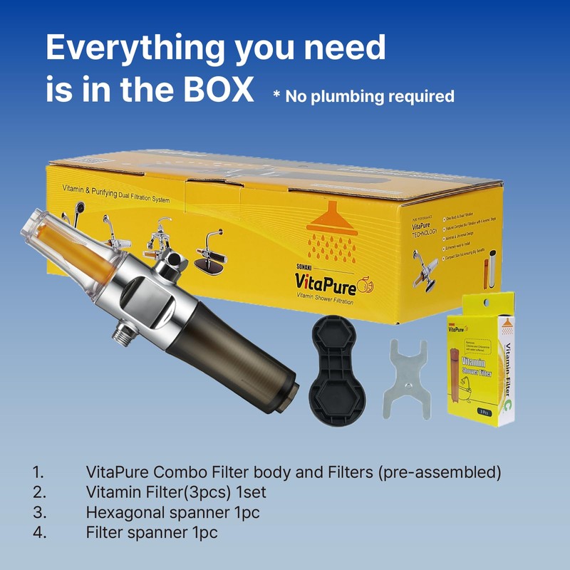 VitaPure Inline Shower Filter SUF-300VPX aka VPM-300 Removing Chlorine &