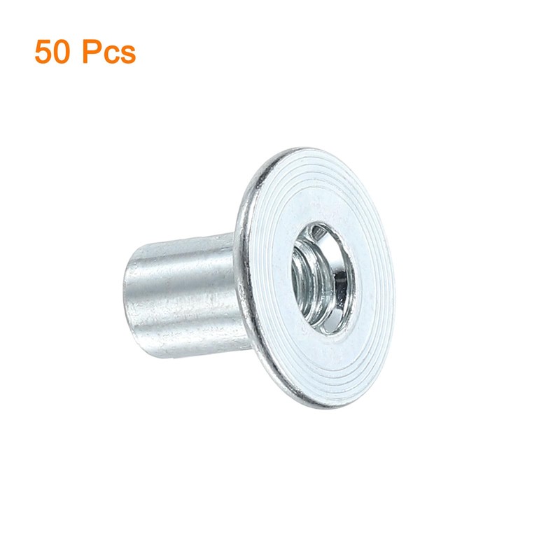 sourcing map M6 T-nuts, 50pcs Carbon Steel Tee Nut Round