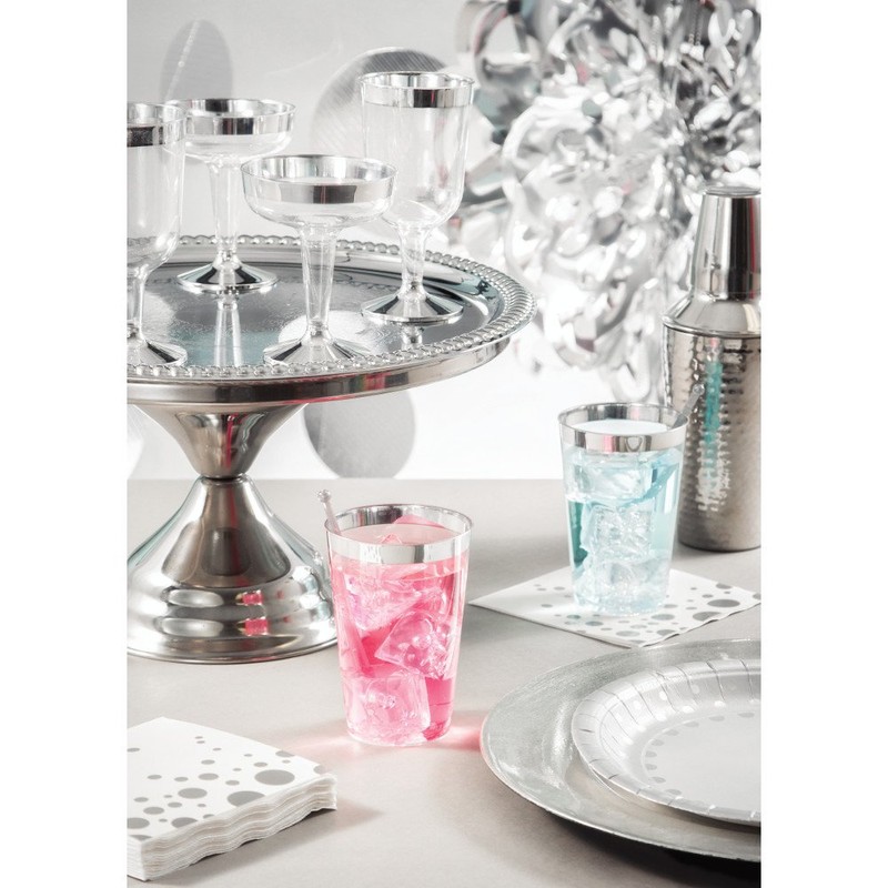 Creative Converting Disposable Sparkle and Shine Silver Plate, Party Supplies,