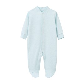 Mameluco unisex de algodón para recién nacido, con pies a presión, overol de una sola pieza, Azul, 3-6 Meses