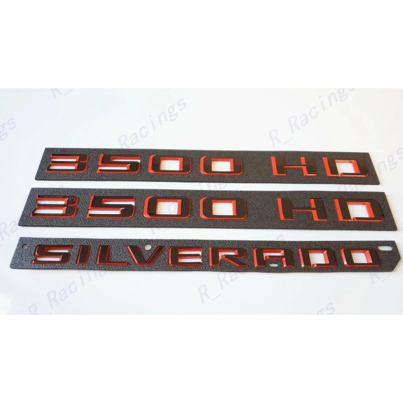 GM Auto Black Red Doors 3500HD Rear Silverado Hood Duramax