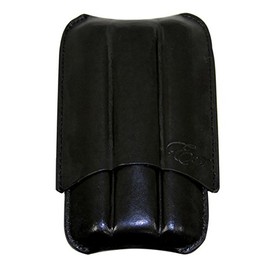 EWT Bonded Leather Cigar Pouch Case (3 Cig, 48R, Black)