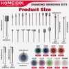51Pcs Diamond Burr Bits Compatible with Dremel Tool Accessories, HOMEIDOL