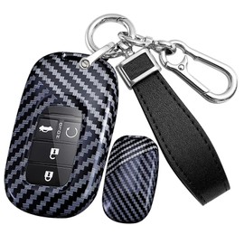ontto Car Key fob Cover fit for Honda Accord Civic Pilot HR-V CR-V Sport SI EX EX-L Touring 2022 2023 2024 Key Holder case Shell keychain keyring protector Accessories 2/3/4/5/6 buttons Black-White C