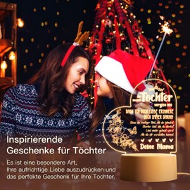 Vetbuosa Daughter Gifts from Mum, Mother Gift to Daughter, LED Acrylic Night Light Gift for My Daughter, Mother Daughter Gifts, Birthday Gift for Daughter