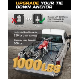 RETRUE Truck Bed Tie Down Anchors Fit for F150 F250 F350 2015-2025, Truck Tie Downs & Anchors Truck Accessories Replace#FL3Z-99000A64-B/FL3Z-9928408-AB,4Pcs