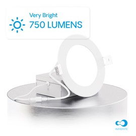INFIBRITE 6 Inch 3000K Warm White 12W 1050LM LED Ceiling Light Kit, Dimmable, Wet Rated (6 Pack)